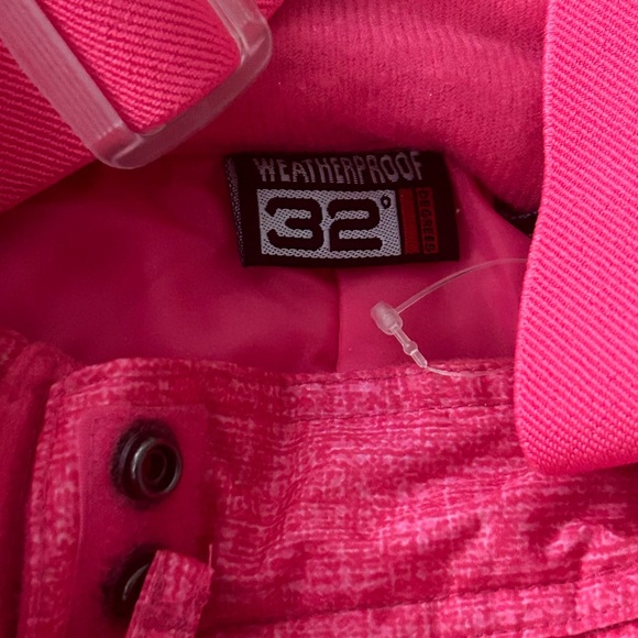 32 Degrees Weatherproof Pink Winter Snowsuit Snow Bib Suspender Pants 5-6 - Picture 4 of 6